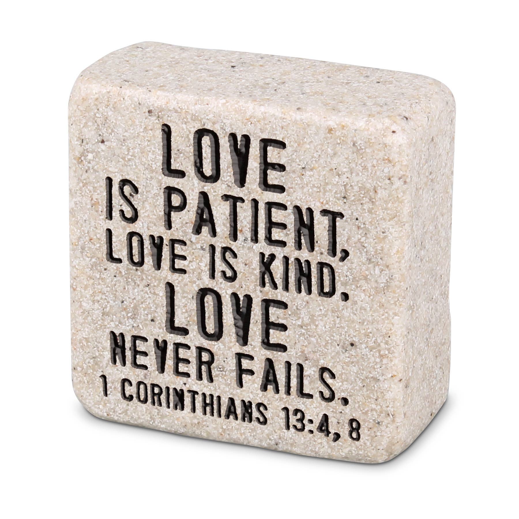 LCP Love Scripture Stone 1 Cor. 13:4,8