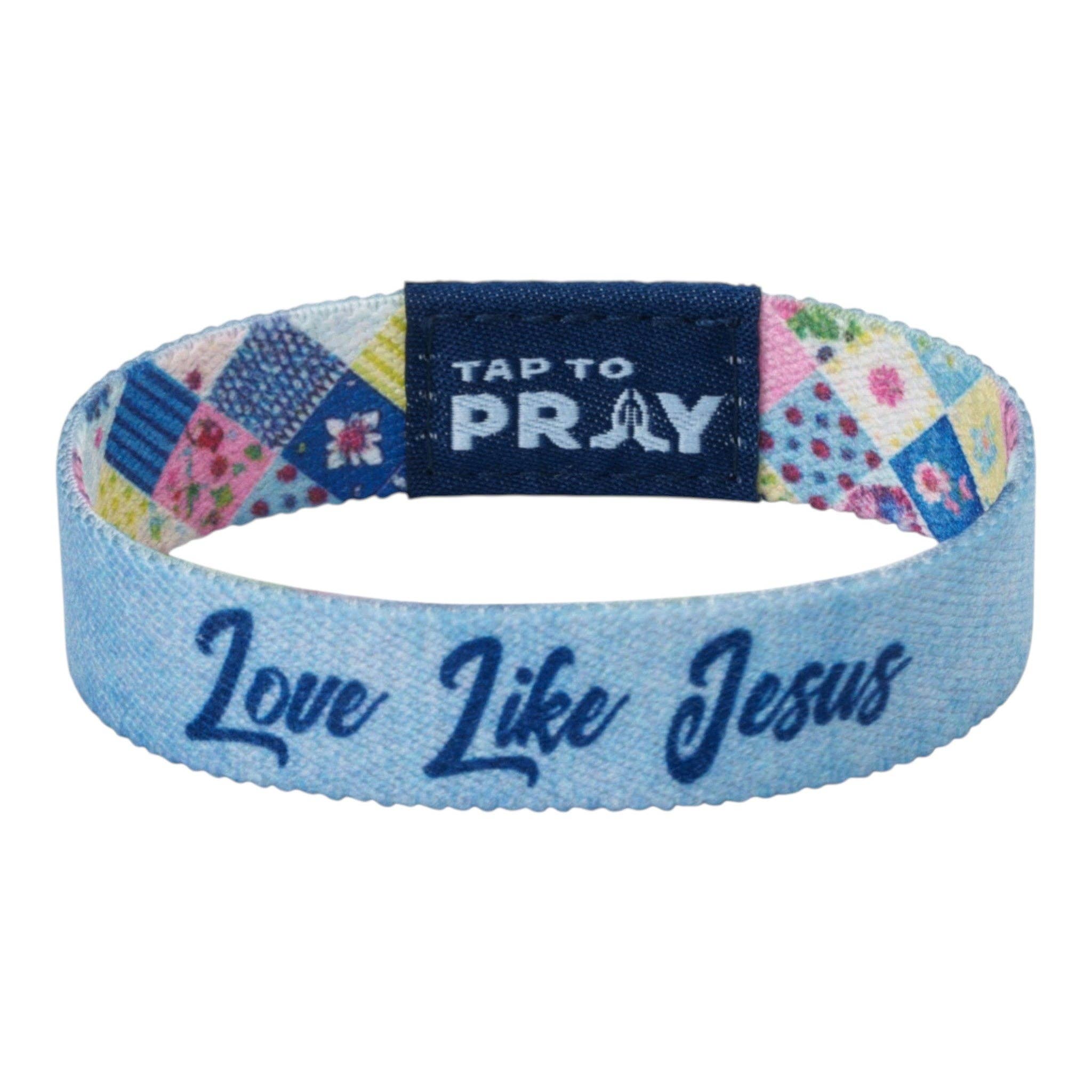 Tap To Pray® Wristband – Patchwork - Love Like Jesus: Small
