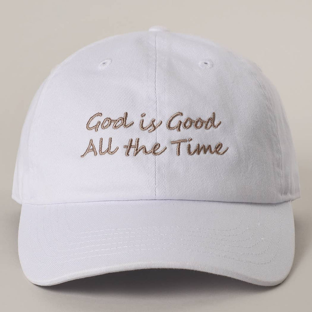 God is Good All The Time Embroidery Baseball Cap: TRITONGREEN / One Size
