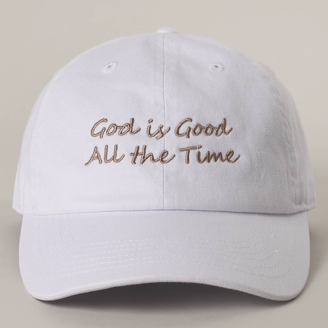 God is Good All The Time Embroidery Baseball Cap: GREENTEA / One Size
