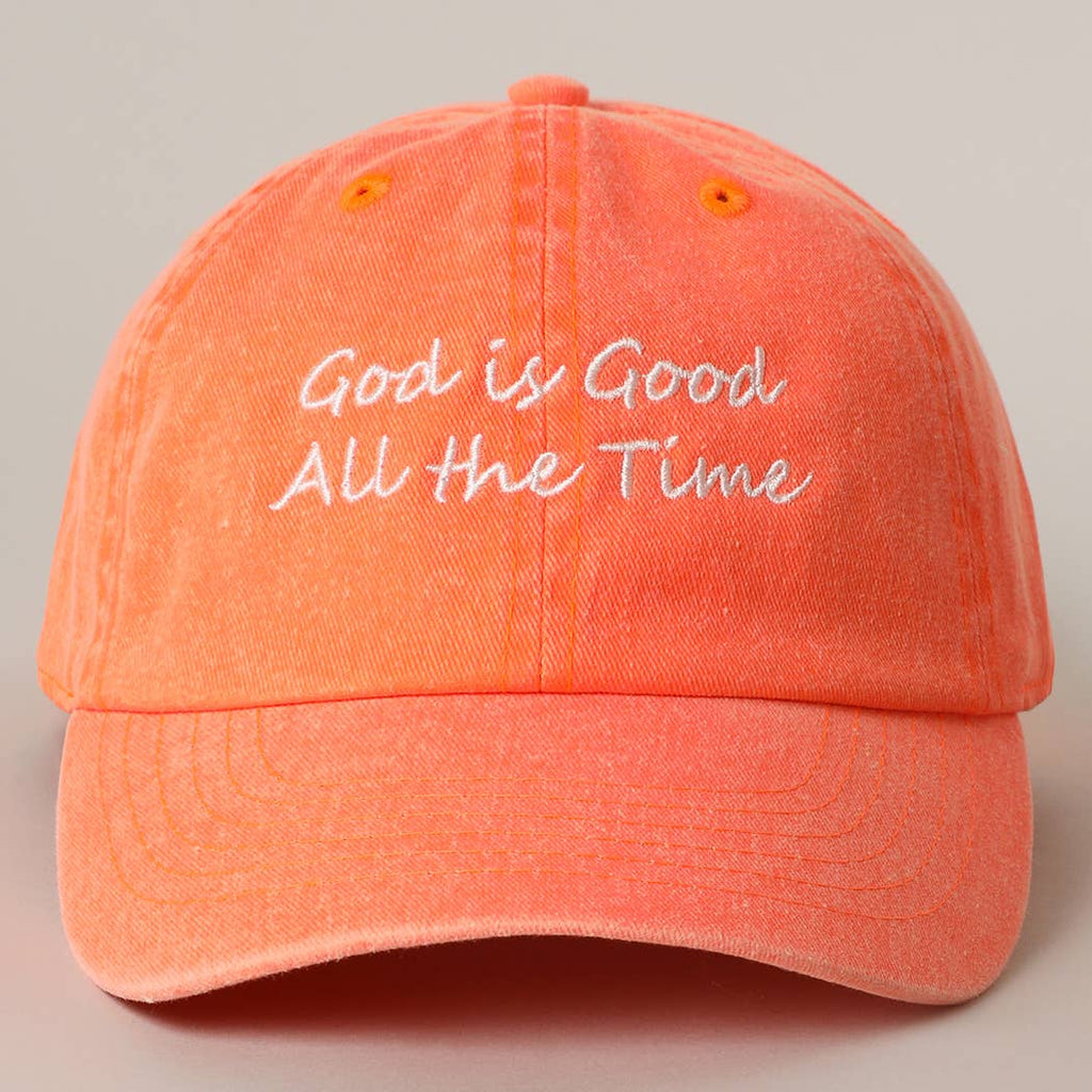 God is Good All The Time Embroidery Baseball Cap: TRITONGREEN / One Size