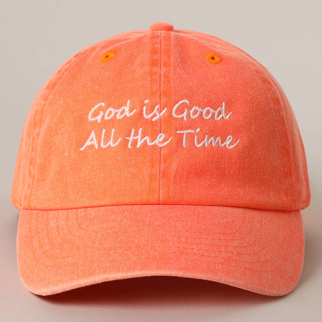 God is Good All The Time Embroidery Baseball Cap: TRITONGREEN / One Size