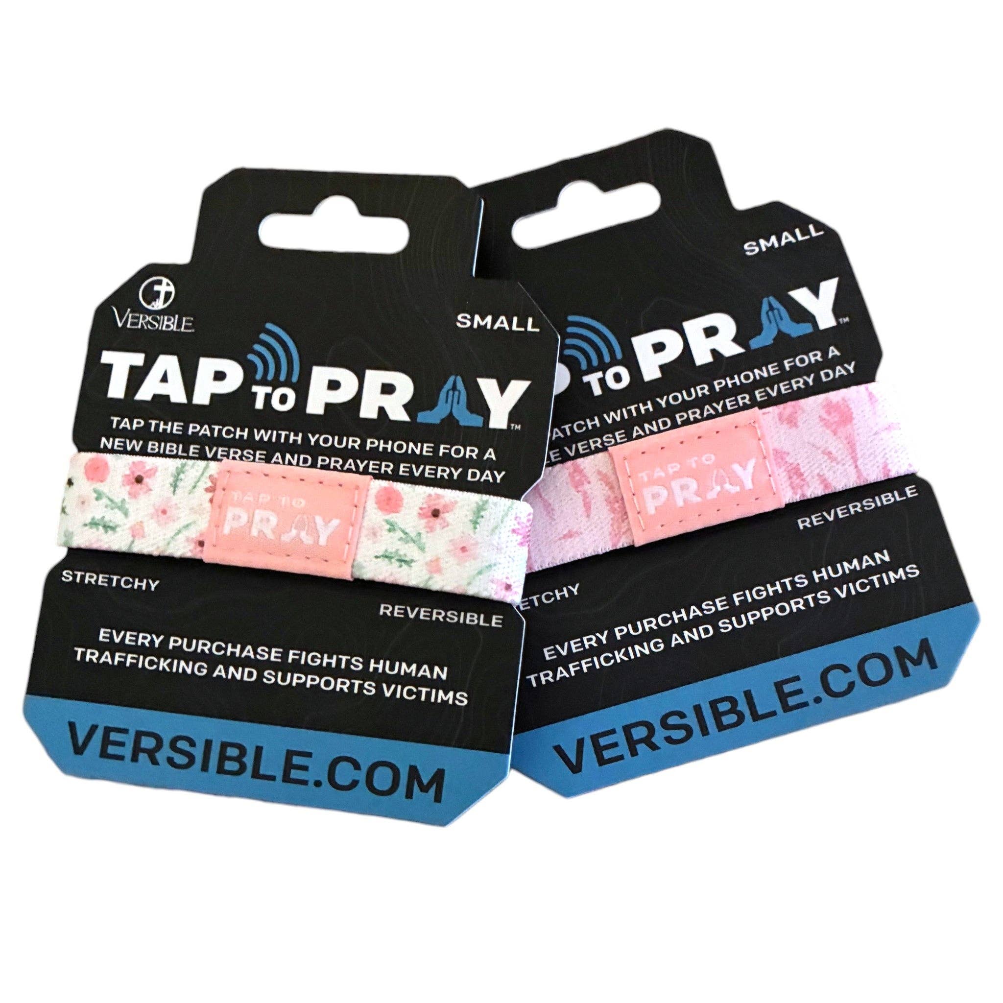 Tap To Pray® Wristband – Meadows - White: Large