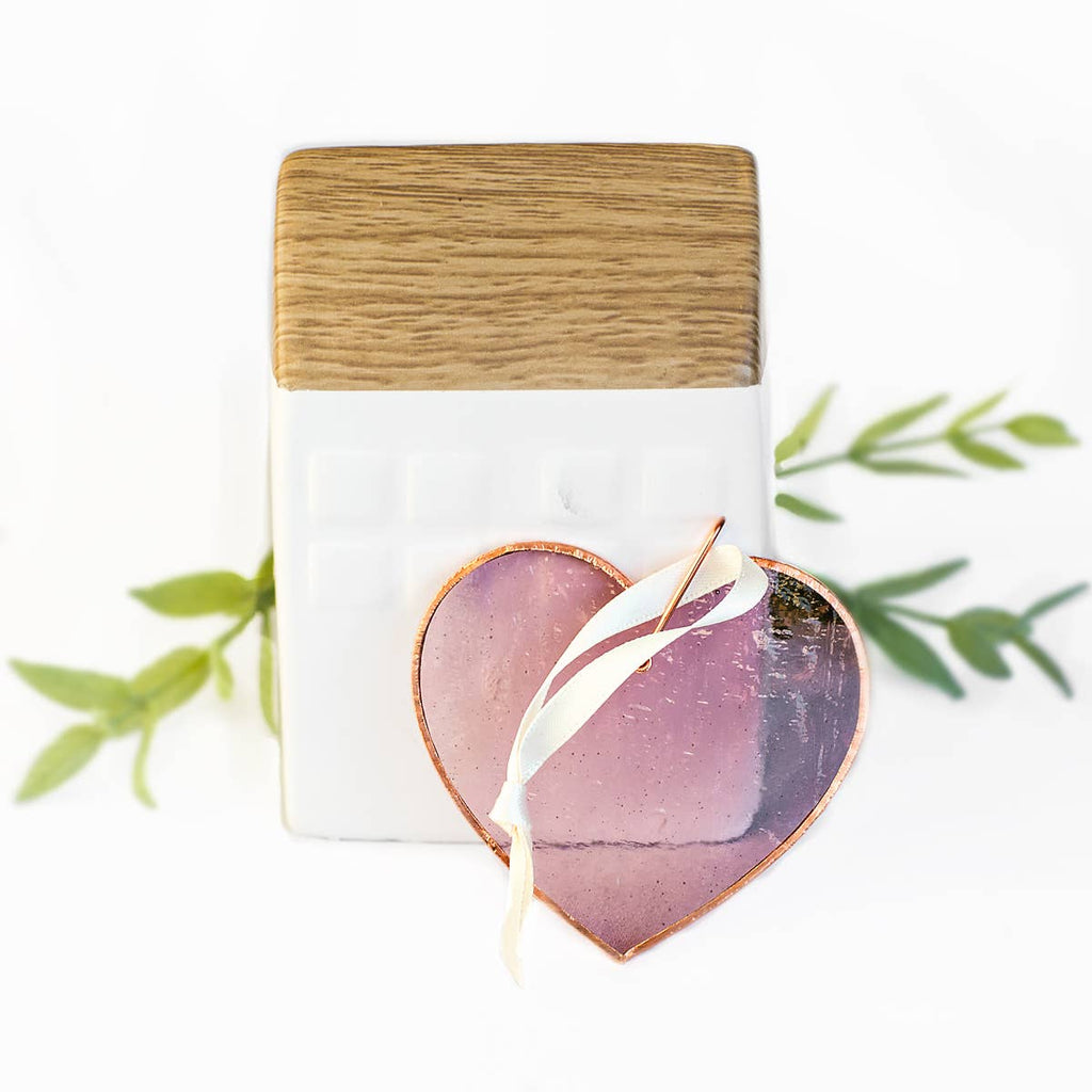 Miss You Tons: Handmade Stained Glass Heart 7822