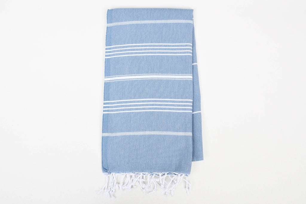 Handwoven Turkish Cotton Towel – Personalized Beach Towel: Light Gray / Beach Towel