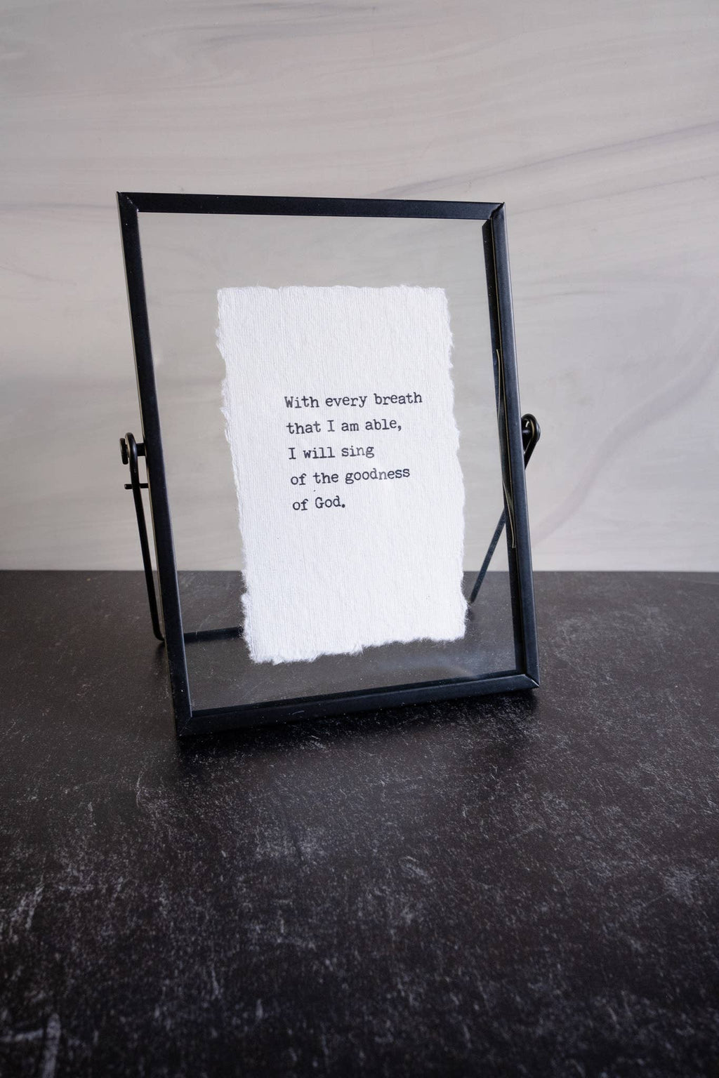 Goodness of God Hymn Lyrics Linen Print in Frame