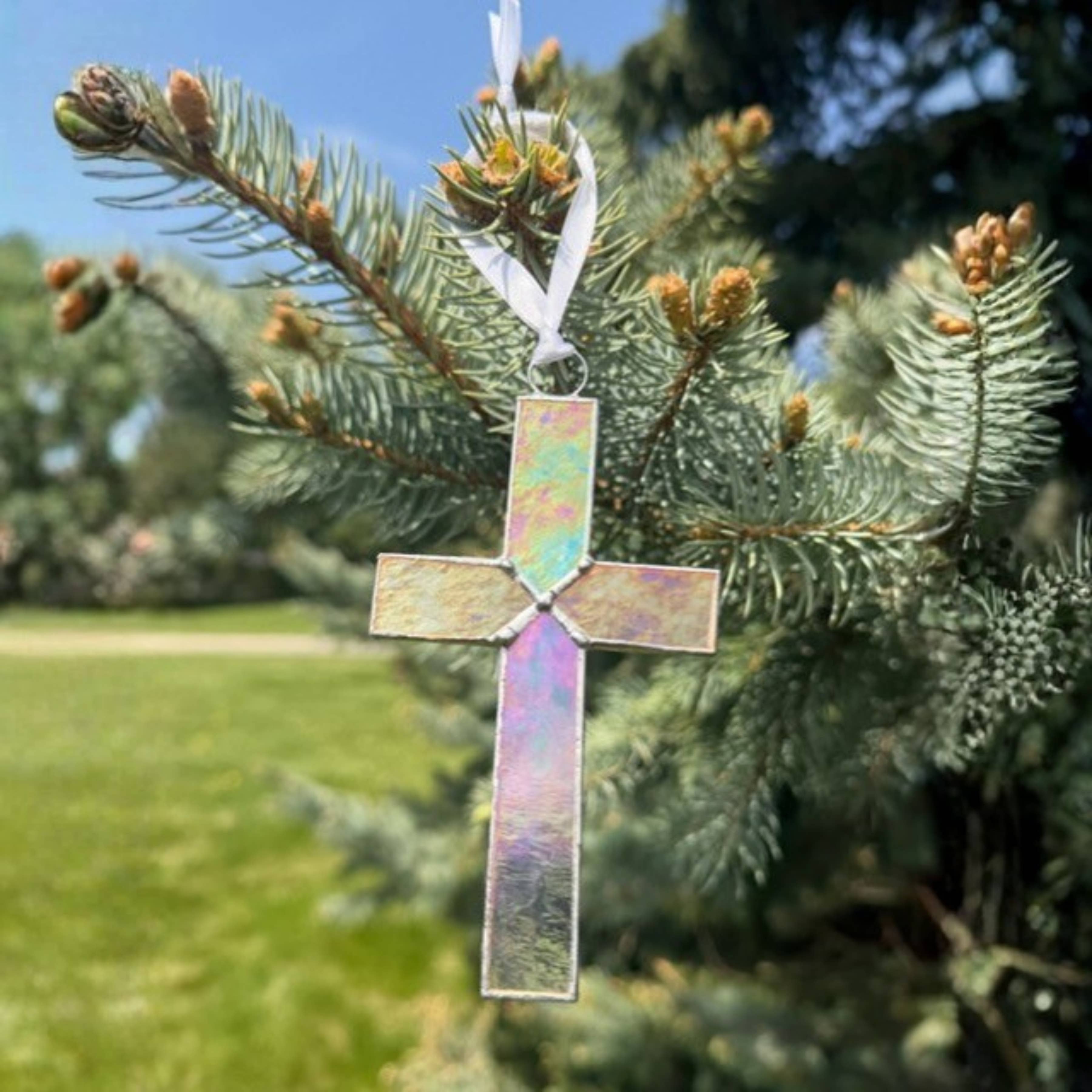 God Chose You Mommy: Clear Stained Glass Cross 4502SG