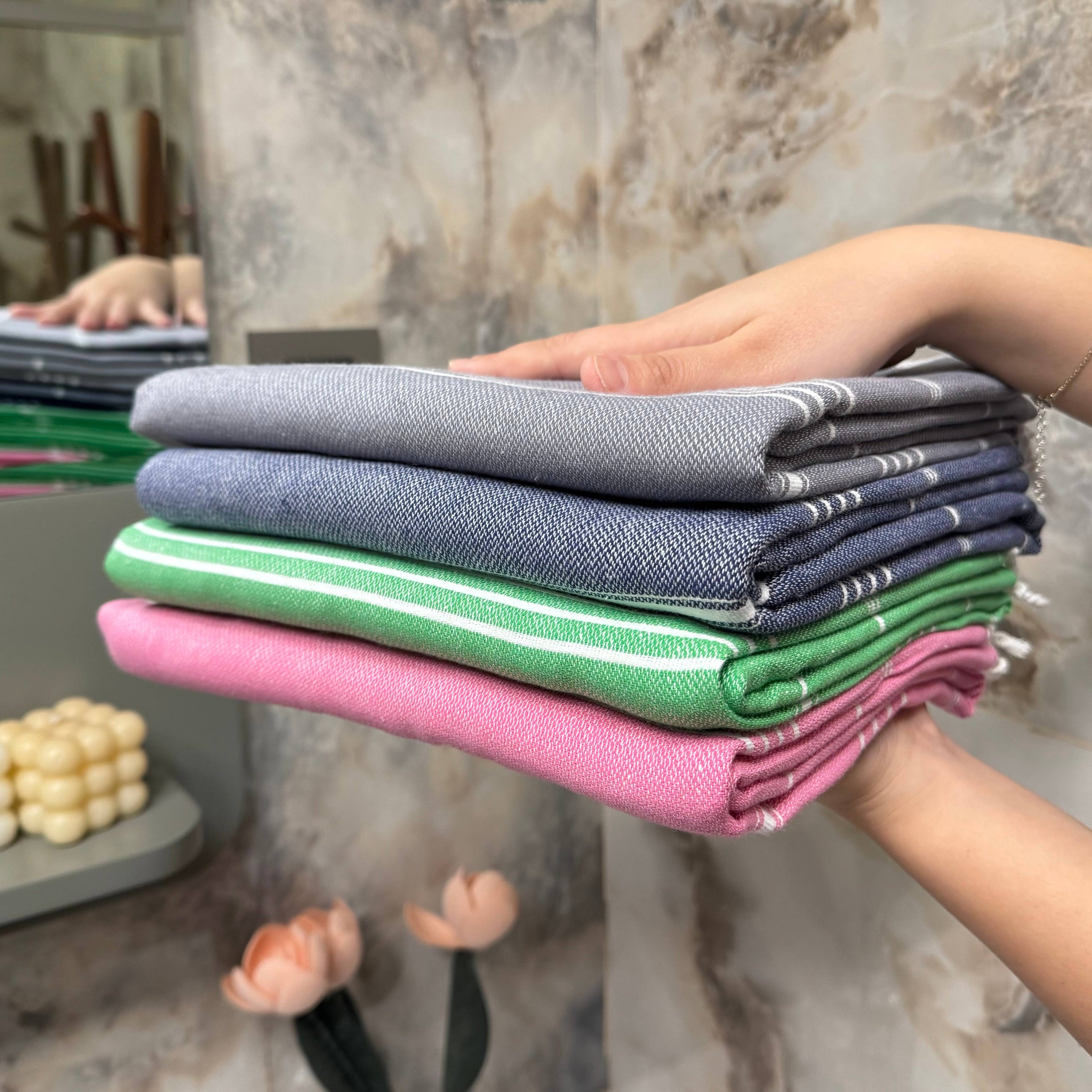Handwoven Turkish Cotton Towel – Personalized Beach Towel: Army Green / Beach Towel