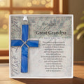 Great Grandpa Gift: Blue Stained Glass Cross 4458SG
