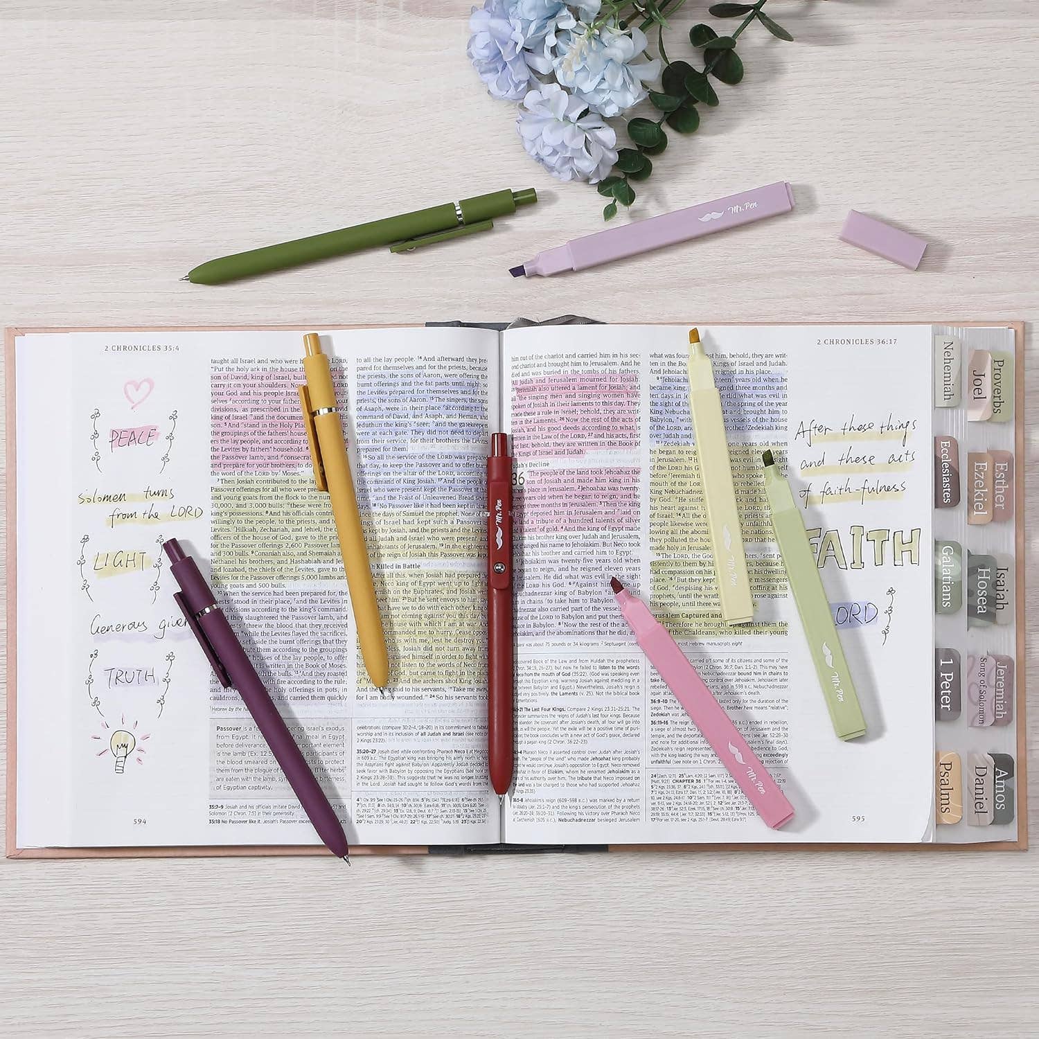 Aesthetic Highlighters & Gel Pens No Bleed