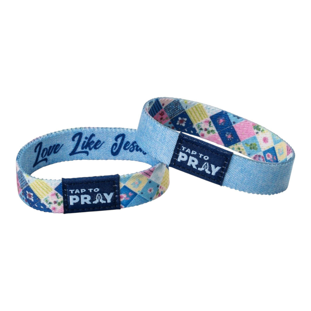 Tap To Pray® Wristband – Patchwork - Love Like Jesus: Large