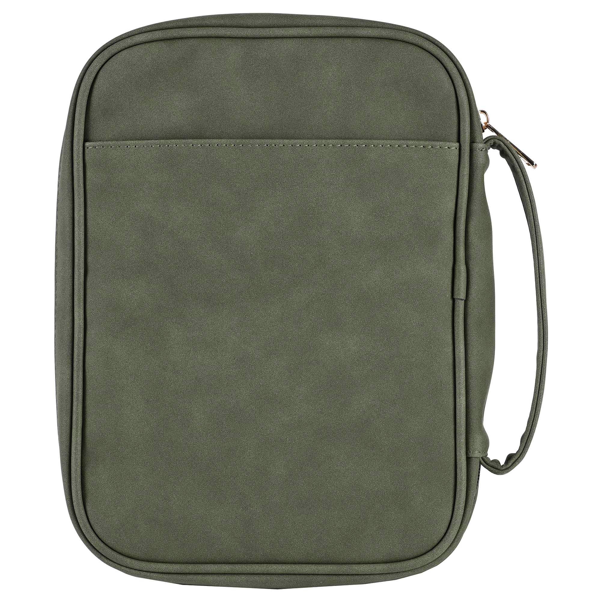 White Dove Bible Case Embroidered Cross Green XLarge