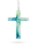 Jade Cross Ornament   Blue/Multi   3x4