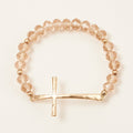 Glass Beaded | Bracelet with Cross Charm: CHAMP-WG / ONE