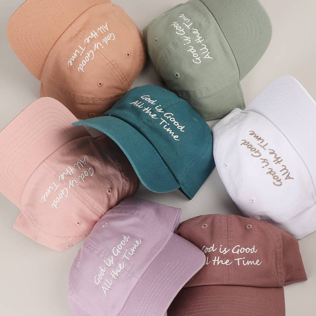 God is Good All The Time Embroidery Baseball Cap: TRITONGREEN / One Size