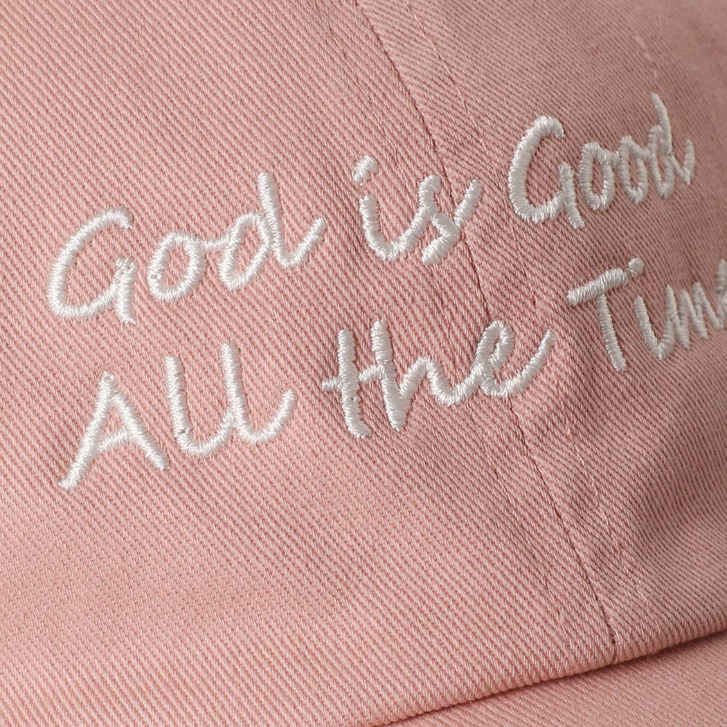 God is Good All The Time Embroidery Baseball Cap: TRITONGREEN / One Size