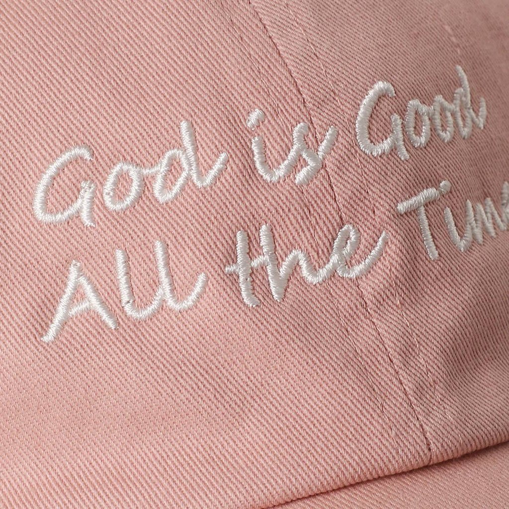 God is Good All The Time Embroidery Baseball Cap: GREENTEA / One Size