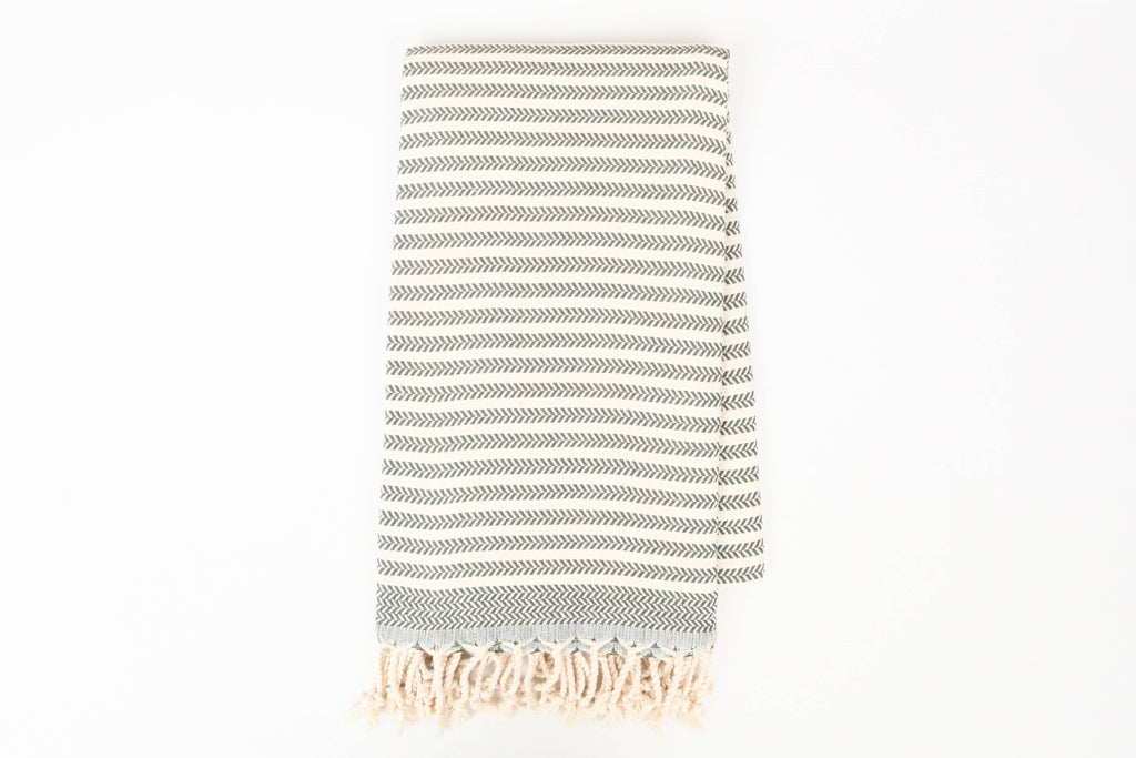 Handwoven Turkish Cotton Towel – Embroidery Beach/Hand Towel