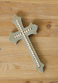 Beaded Cross, Distressed Grey (Pk/03)