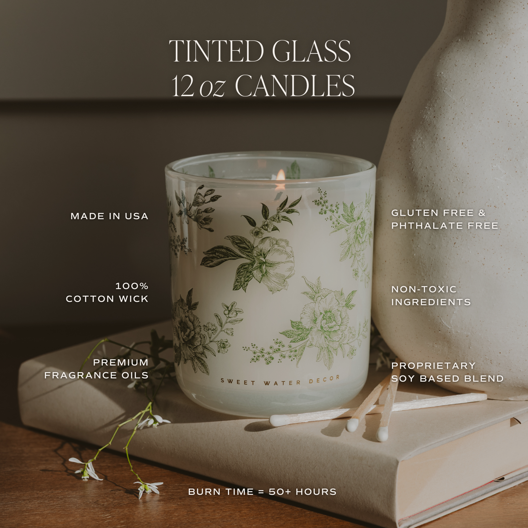 Green Delft 12 oz Soy Candle - Home Decor