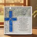 Dad Christian Gift: Blue Stained Glass Cross 4414SG