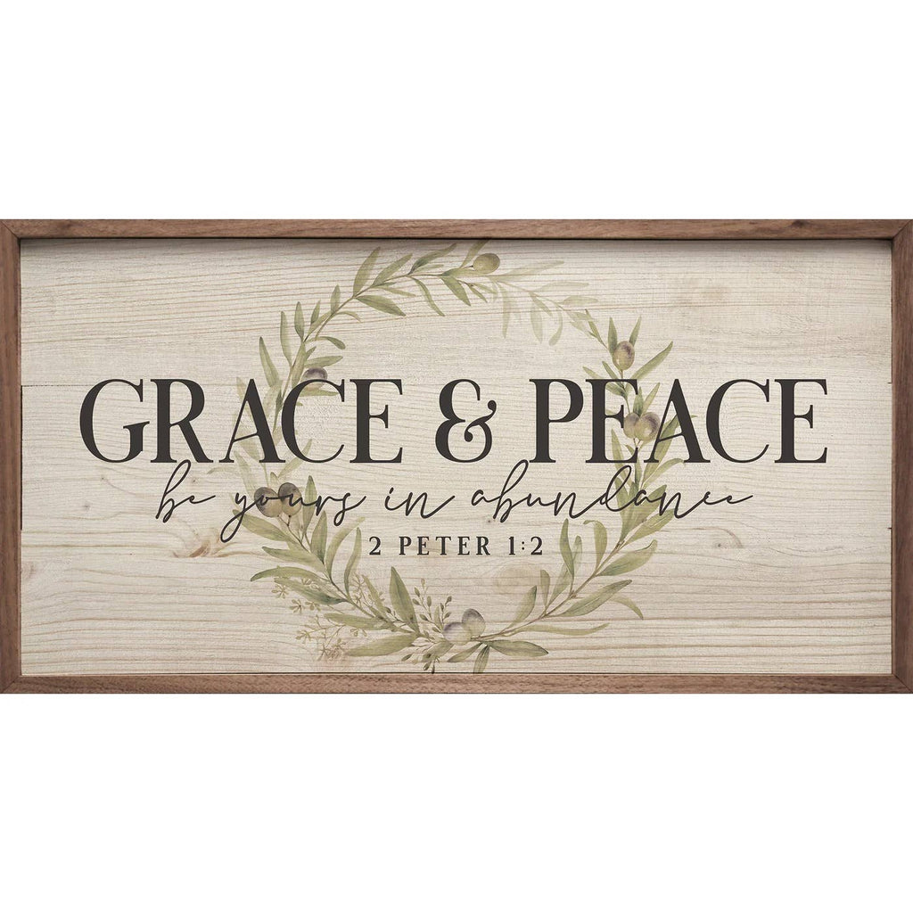 Grace And Peace 2 Peter 1 2 Wreath Whitewash: 24 x 12 x 1.5