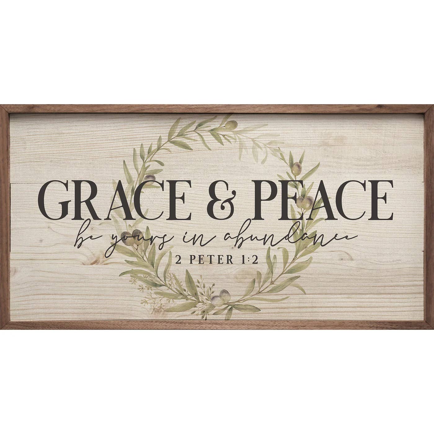 Grace And Peace 2 Peter 1 2 Wreath Whitewash: 24 x 12 x 1.5