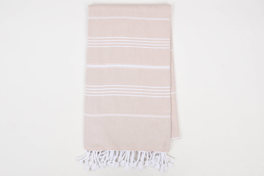 Handwoven Turkish Cotton Towel – Personalized Beach Towel: Light Gray / Beach Towel