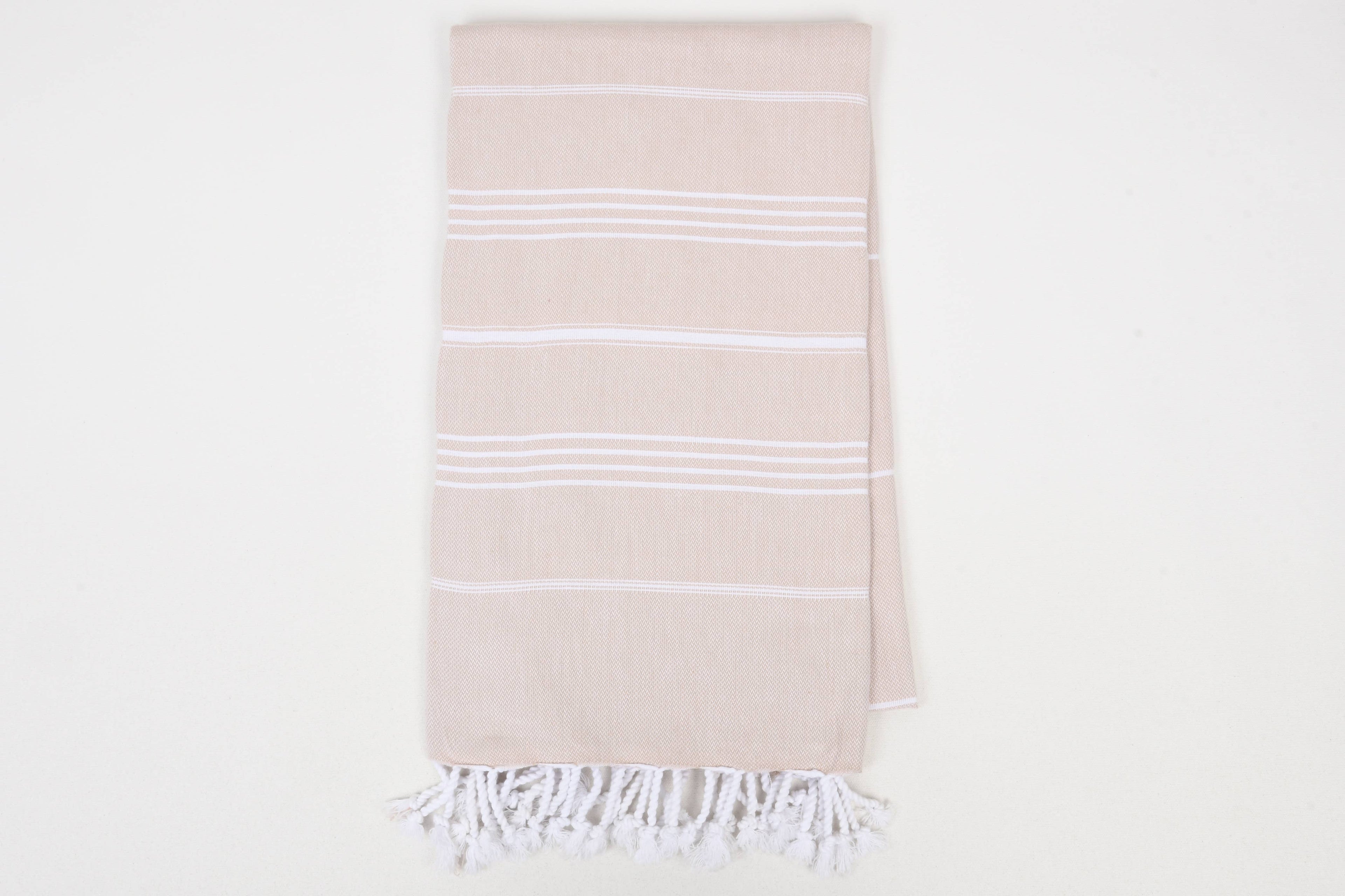 Handwoven Turkish Cotton Towel – Personalized Beach Towel: Light Gray / Beach Towel