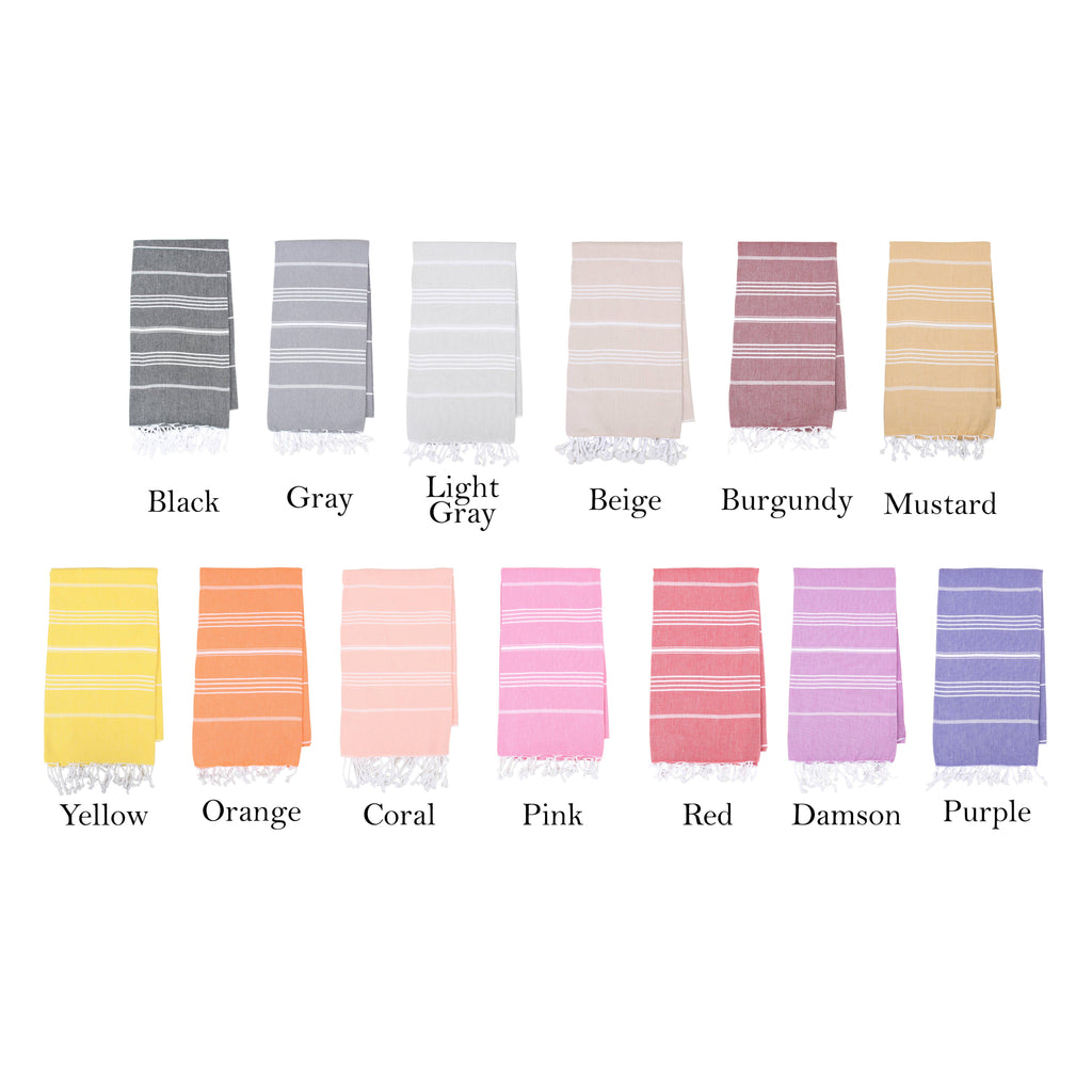 Handwoven Turkish Cotton Towel – Personalized Beach Towel: Gray / Beach Towel