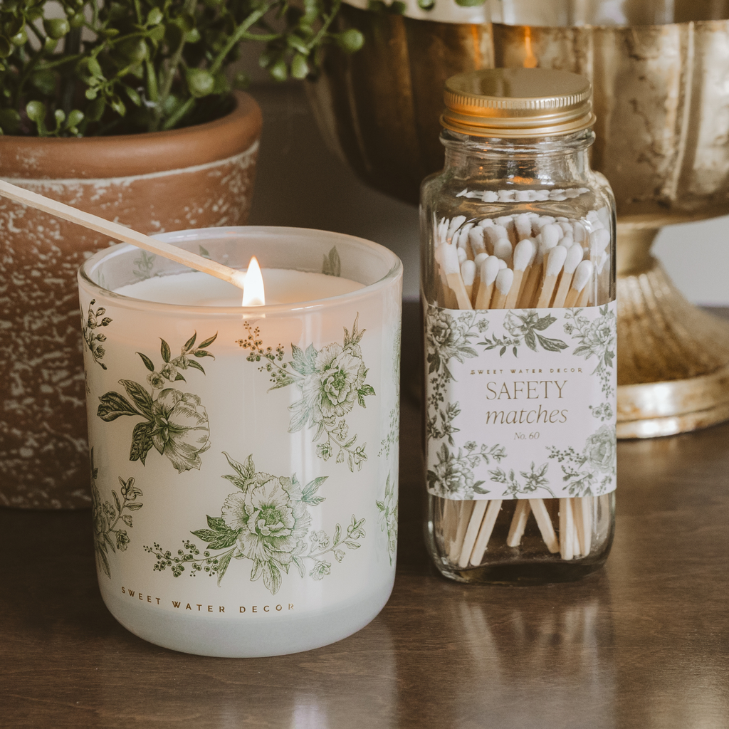 Green Delft 12 oz Soy Candle - Home Decor