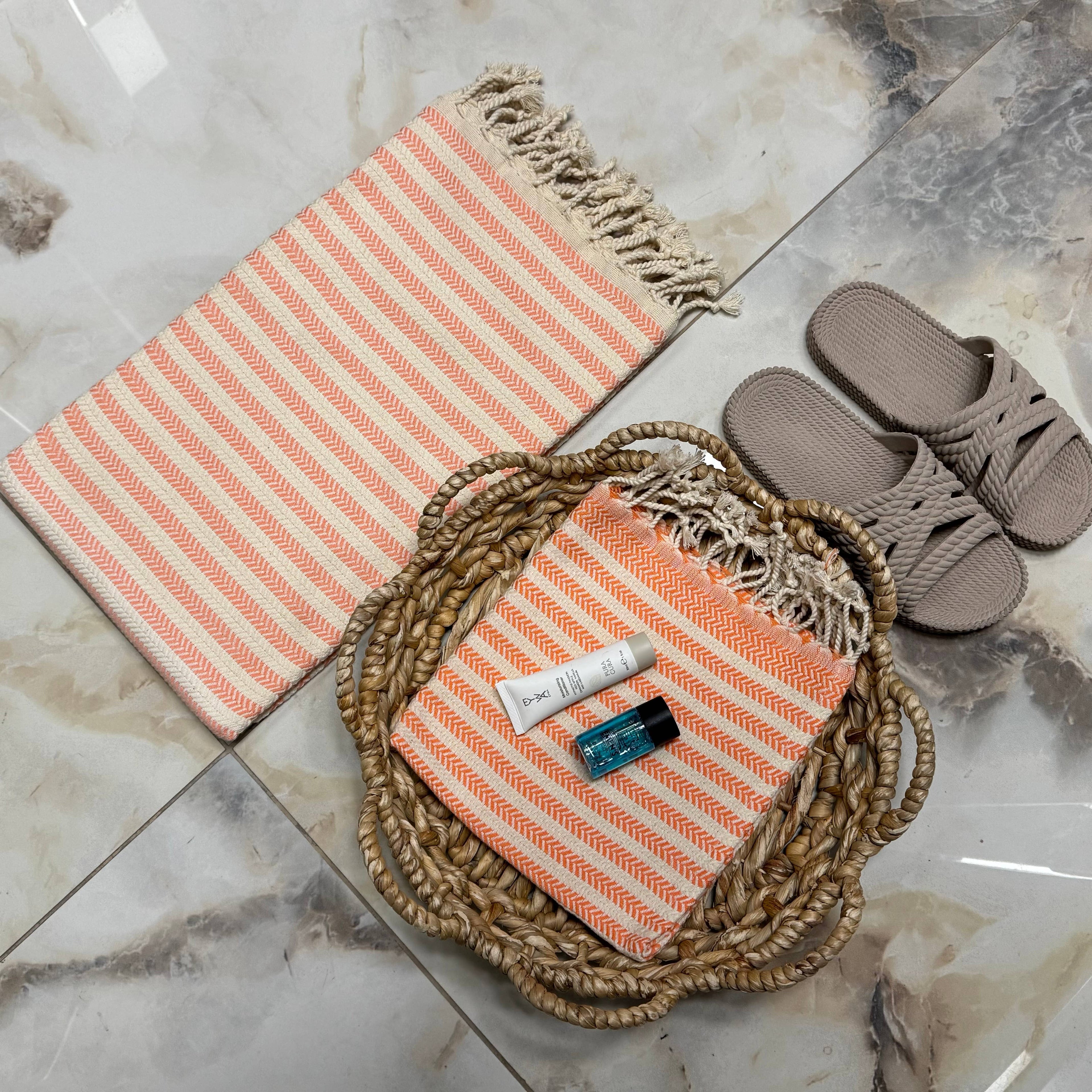 Handwoven Turkish Cotton Towel – Embroidery Beach/Hand Towel