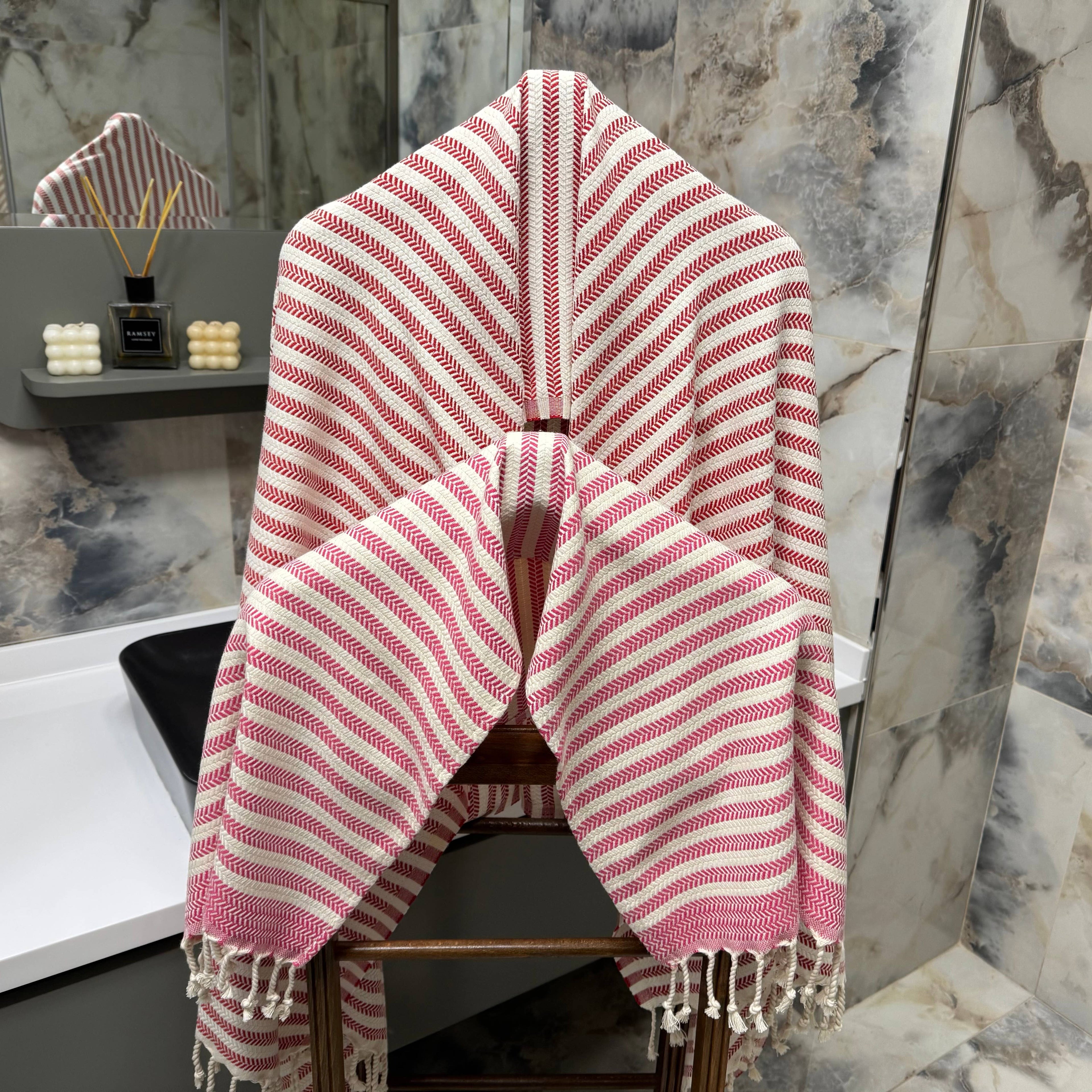 Handwoven Turkish Cotton Towel – Embroidery Beach/Hand Towel