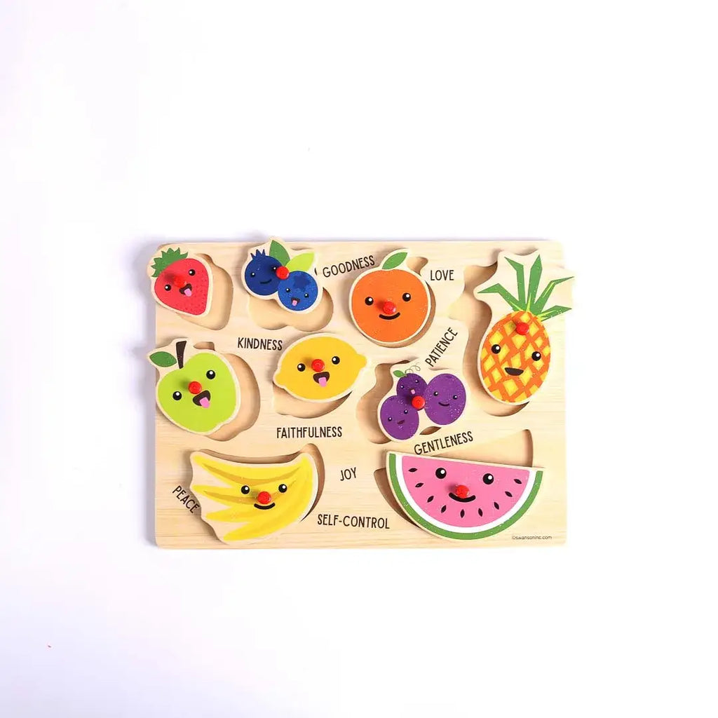 Puzzle Wood Peg Fruit Of The Spirit: Multicolored / Wood