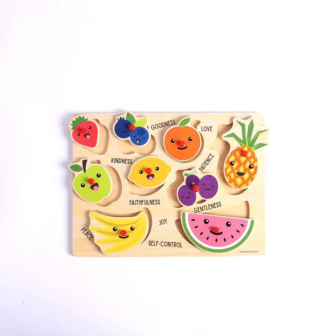 Puzzle Wood Peg Fruit Of The Spirit: Multicolored / Wood