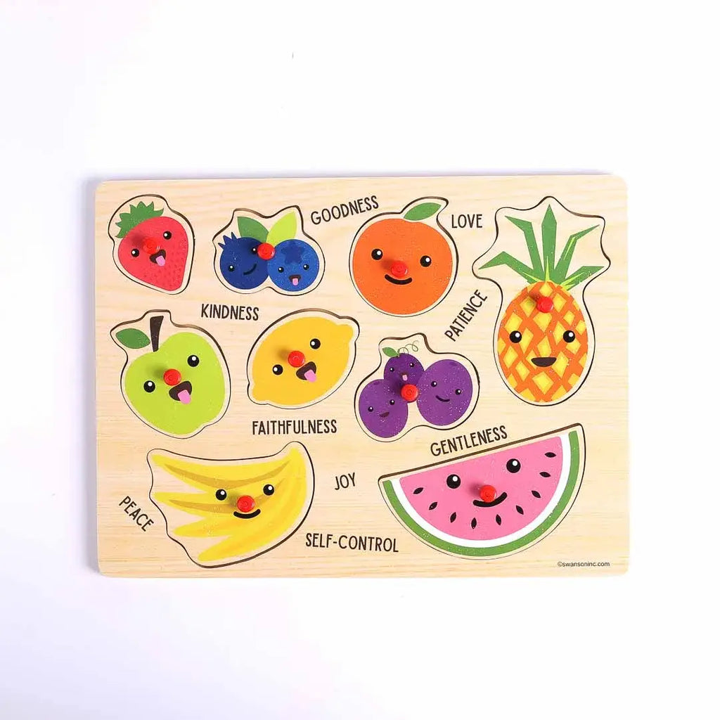 Puzzle Wood Peg Fruit Of The Spirit: Multicolored / Wood