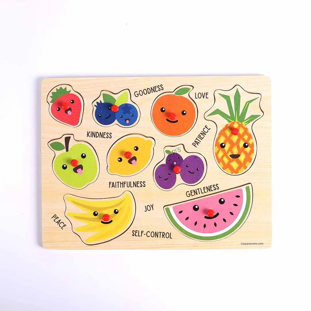 Puzzle Wood Peg Fruit Of The Spirit: Multicolored / Wood