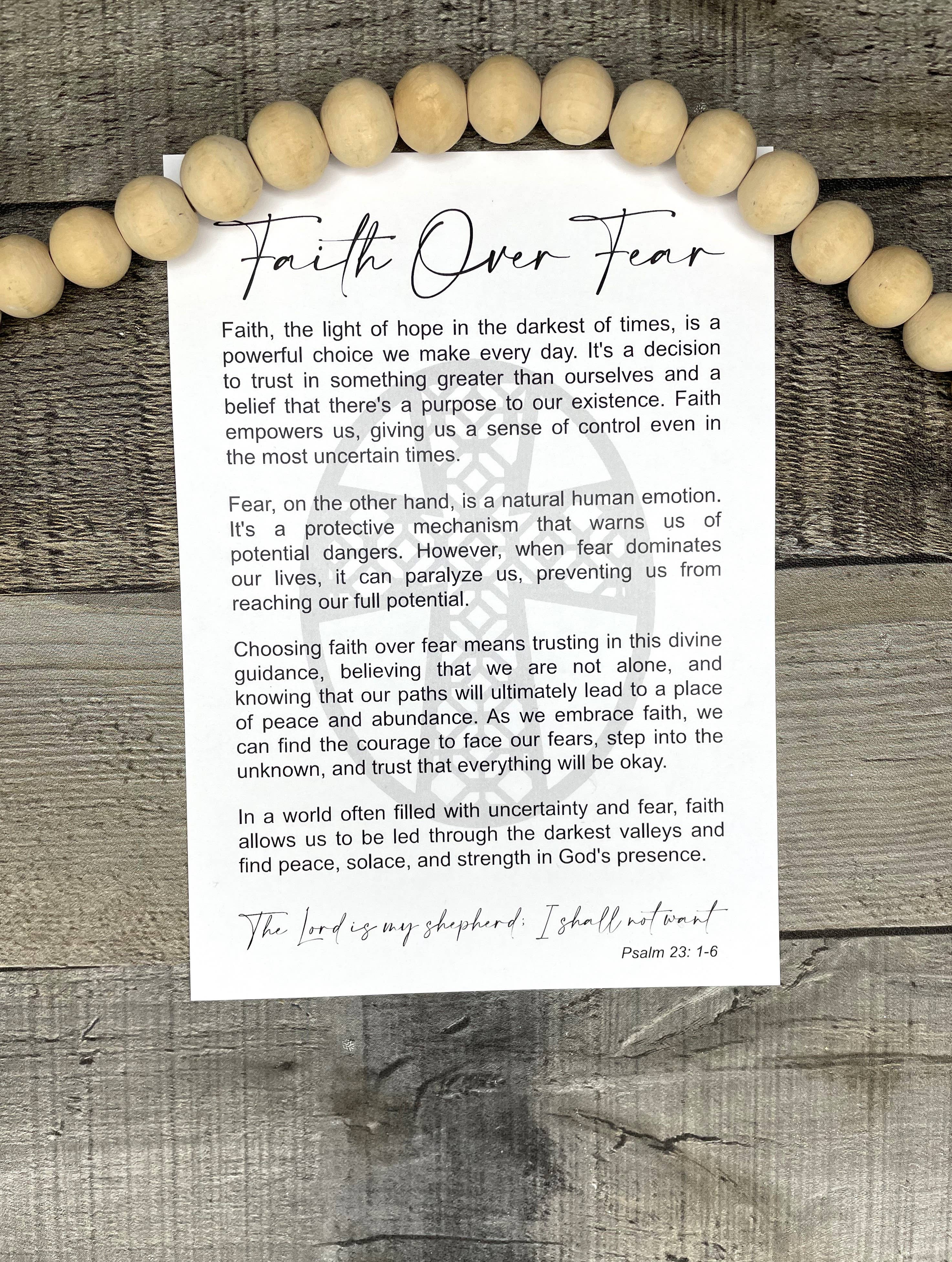 Story Ornament - Faith Over Fear