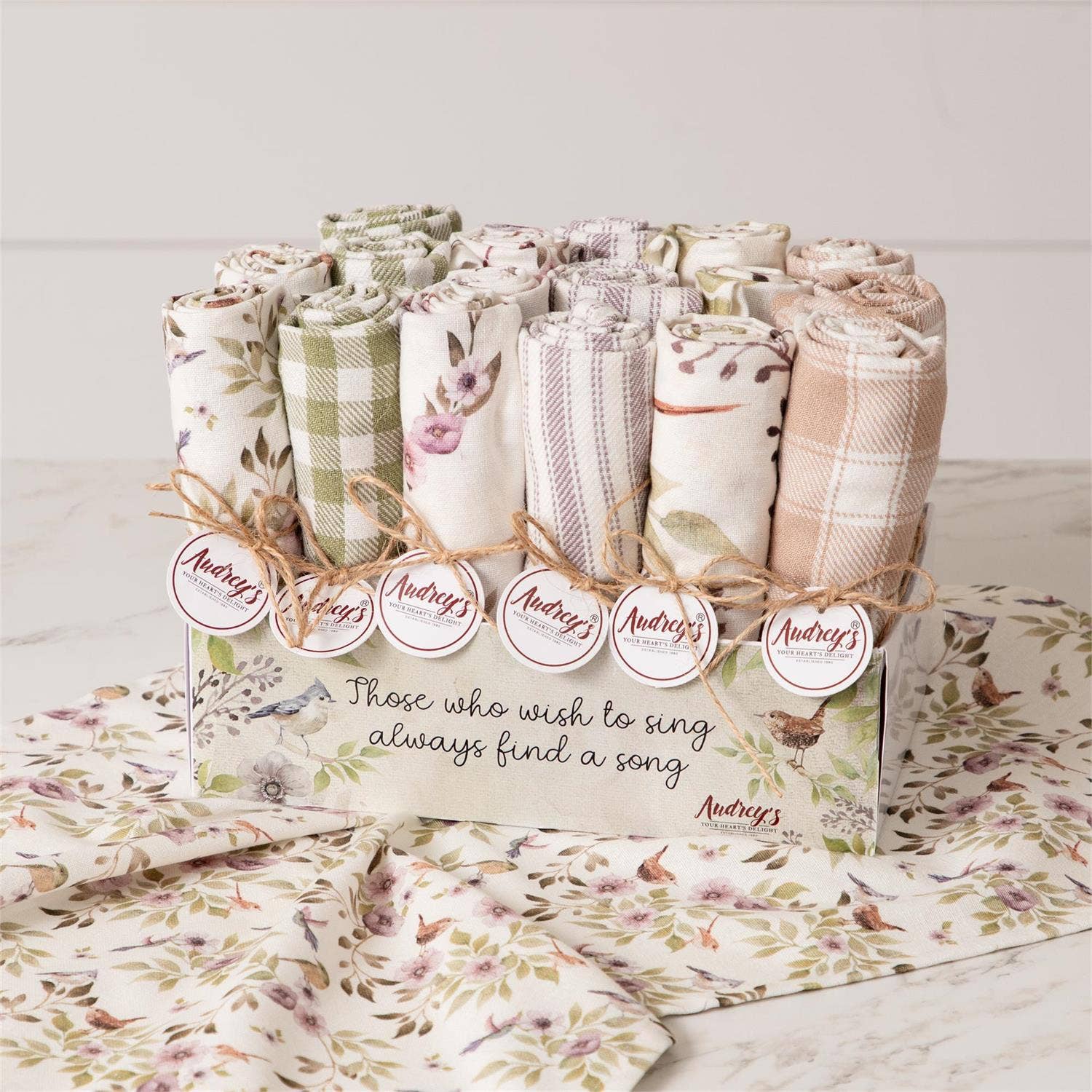 Tea Towels - Asstd Song Birds (Pk/18 Ast)