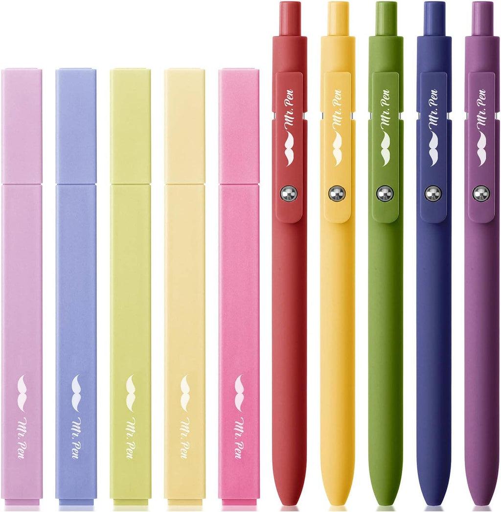 Aesthetic Highlighters & Gel Pens No Bleed