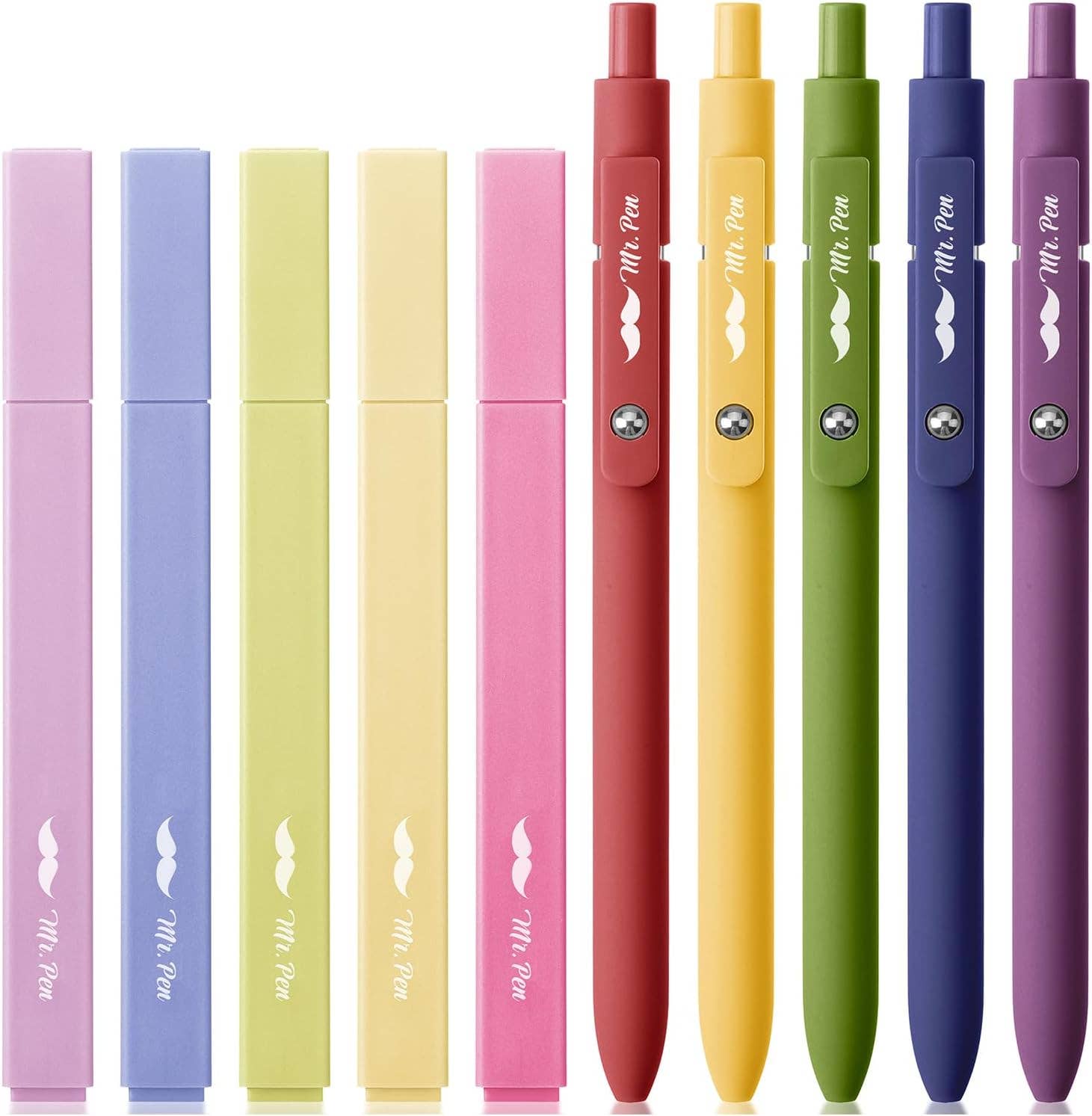 Aesthetic Highlighters & Gel Pens No Bleed