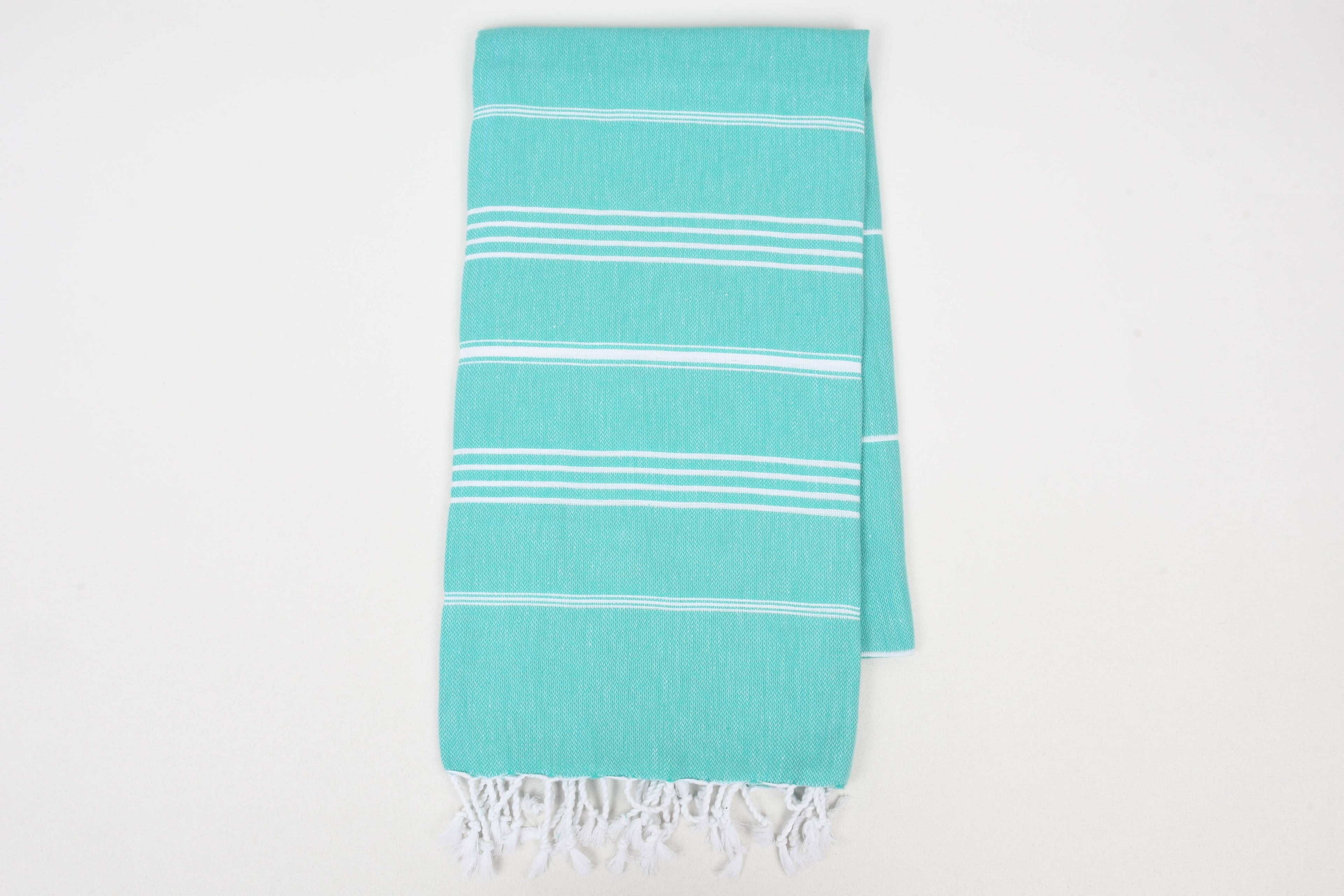 Handwoven Turkish Cotton Towel – Personalized Beach Towel: Army Green / Beach Towel