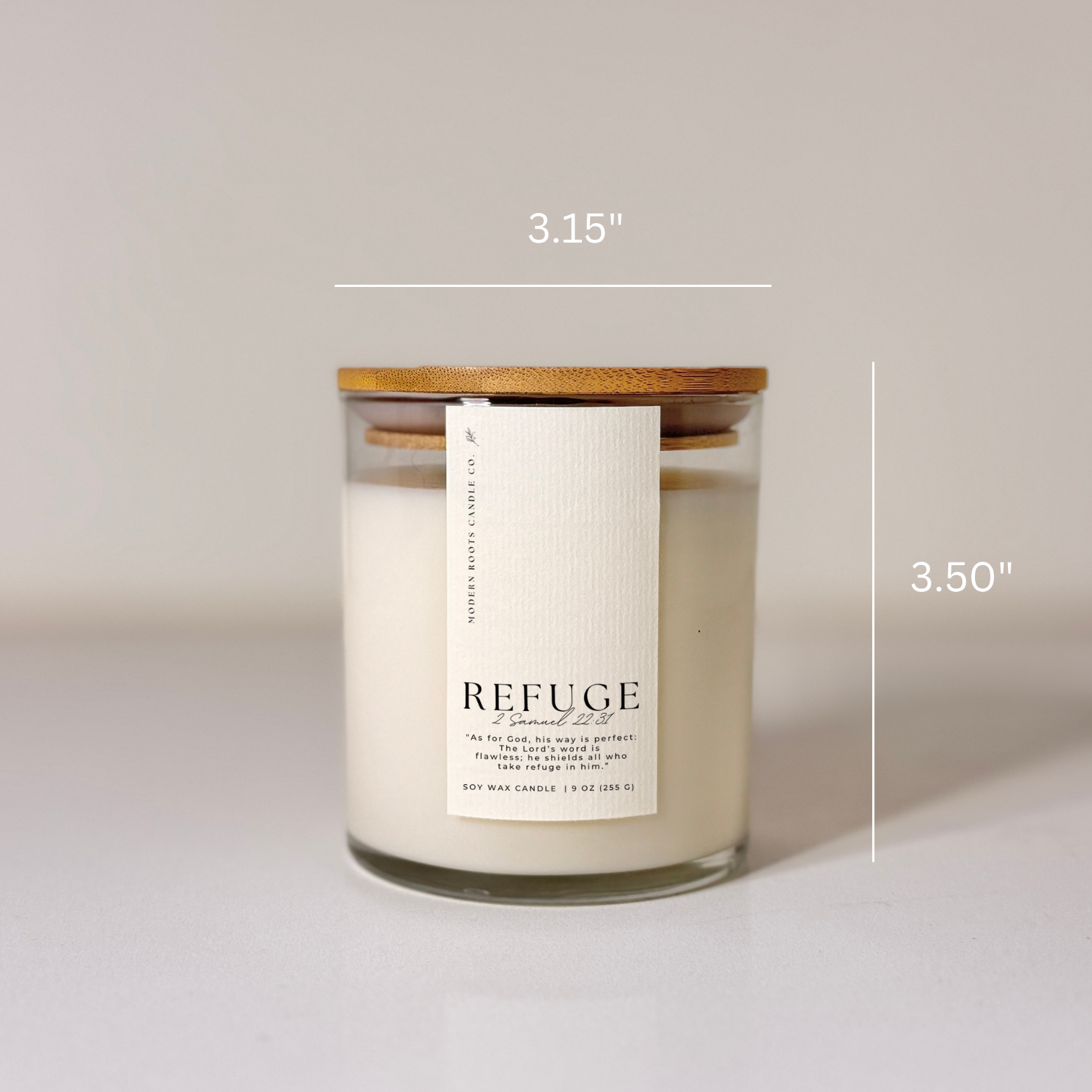 Refuge | Ozone & Sea Salt | 9 oz. Clear Jar Soy Candle: Natural Wood Lid