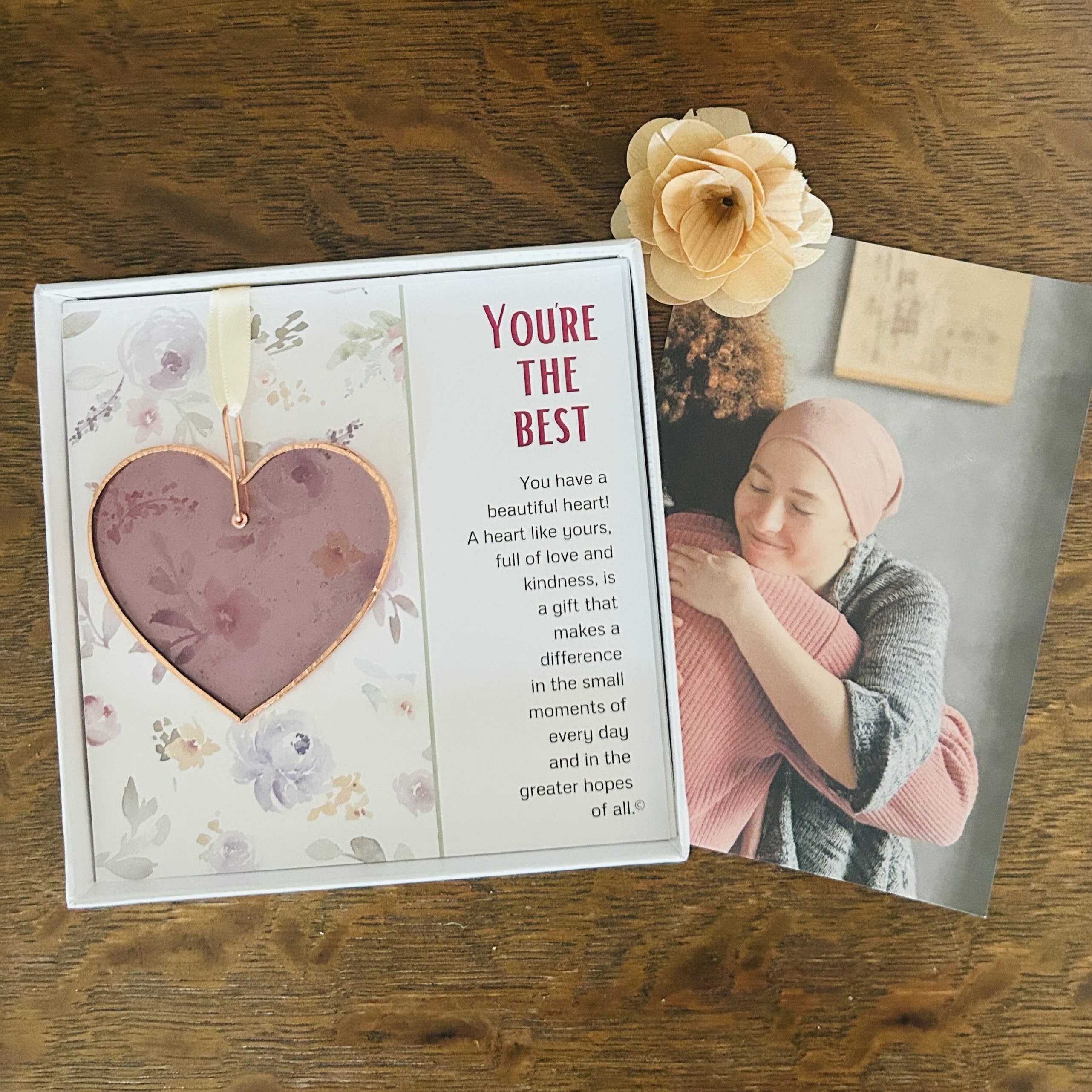 You're the Best: Handmade Stained Glass Heart 7824