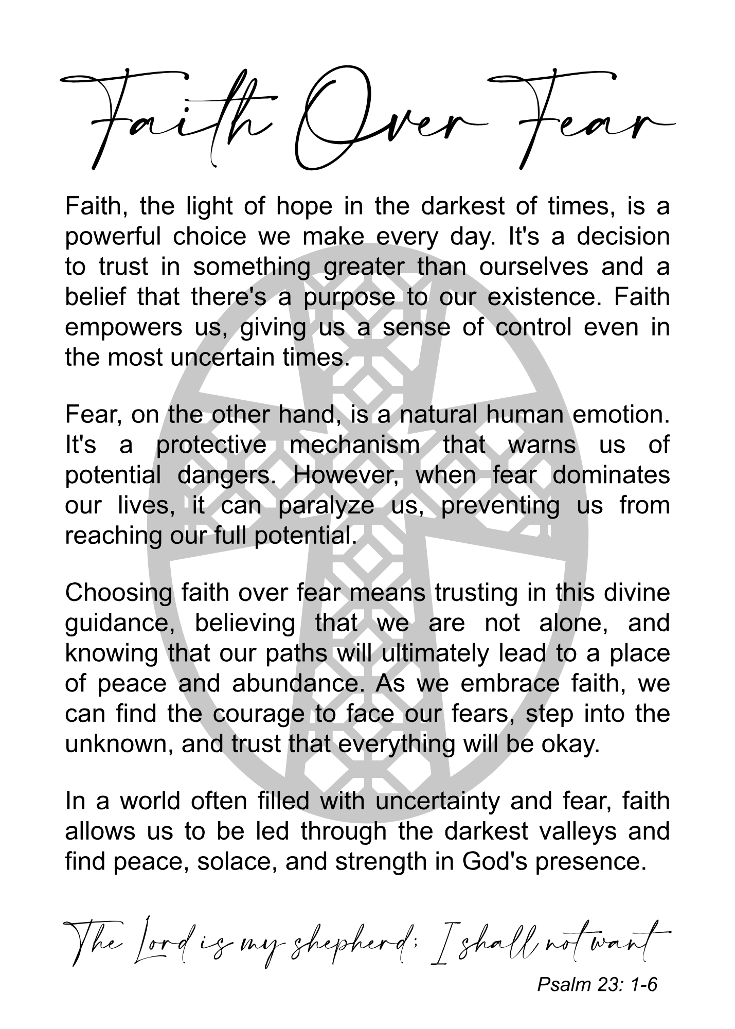 Story Ornament - Faith Over Fear