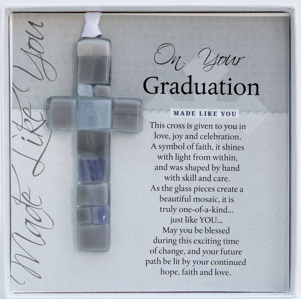Graduation Gift: USA Handmade Mosaic Glass Cross 4492