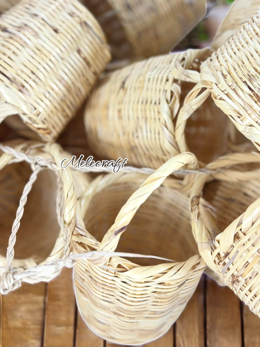 Handwoven Mini Basket Ornaments – Natural Rattan Decor