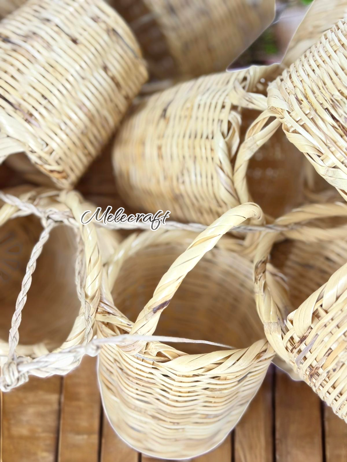 Handwoven Mini Basket Ornaments – Natural Rattan Decor