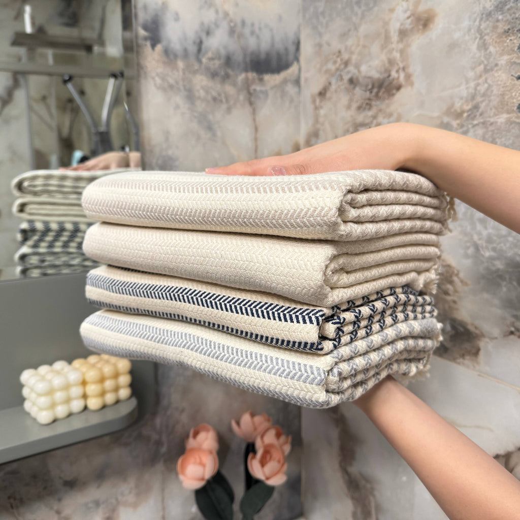 Handwoven Turkish Cotton Towel – Embroidery Beach/Hand Towel
