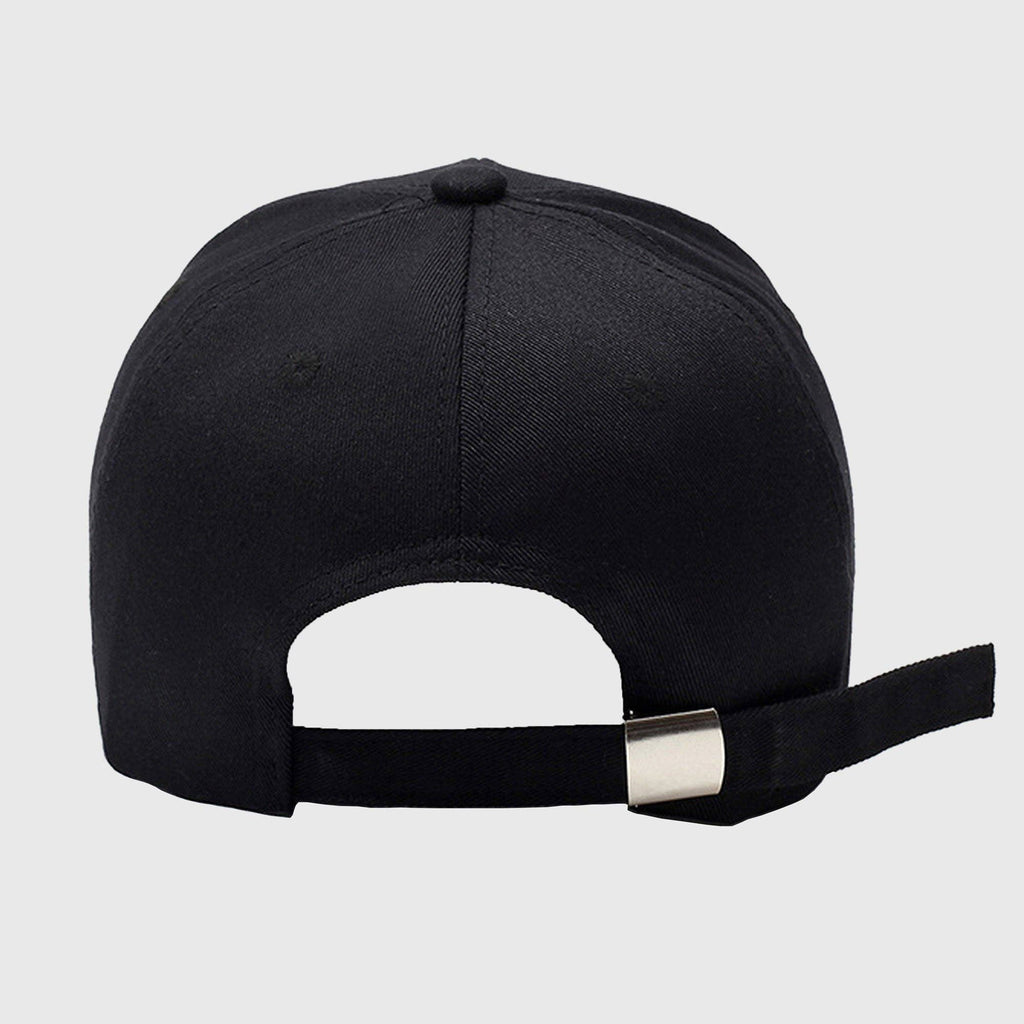 Unisex Baseball Cap with Cross Embroidery: Black / One Size Fits Most